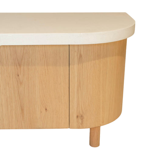 DÉJA Living Tv-meubel Toledo - Naturel Hout/Terrazzo - 180x40x35cm - vtwonen shop