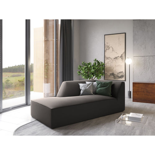 Cosmopolitan Design - Ligstoel links Siena flueel donkergrijs - 181x93x69cm