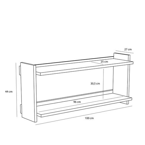 Hübsch plank Forma - mdf/eikenfineer - 100x28xh44cm