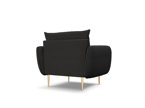 Cosmopolitan Design Fauteuil Vienna boucle, zwart - 94x97x95cm