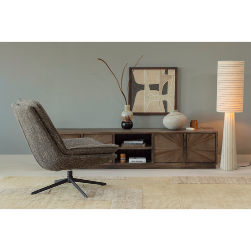 WOOOD draaifauteuil Milaro - Polyester - Bruin Melange - 88x75x94 - vtwonen shop