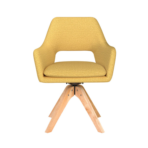Housecraft Living Mos Eetkamerstoel Draaibaar Hout Okergeel