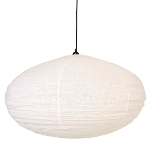 MÔMÉ Hanglamp Ellips - off white - linnen - XXL - Ø 80 cm / H 45 cm - vtwonen shop