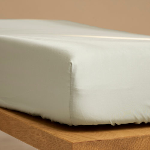 Coco & Cici - Tencel Sateen Hoeslaken 140 x 200 cm - 2 Persoons Beddengoed - Lyocell - Elastiek Rondom - Grijs Groen - Extra Zacht