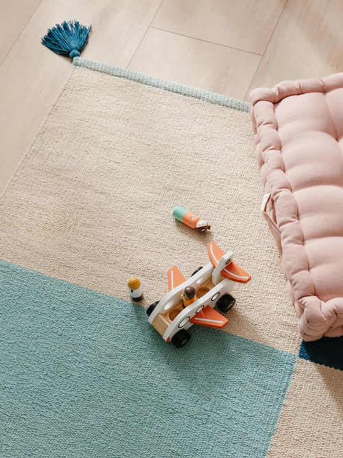 benuta kindervloerkleed Anton - veelkleurig/blauw - 90x130 cm