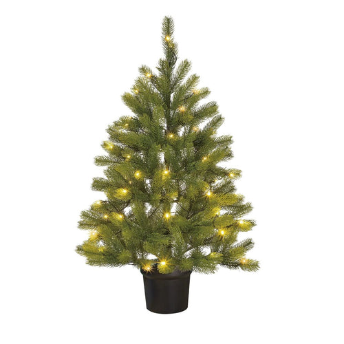 Black Box Trees Nagoya Kunstkerstboom met Verlichting - Kunstboom H90 x D42 cm - Kunst Kerstboom in Kunststof Pot - Kerstdecoratie voor Binnen - met