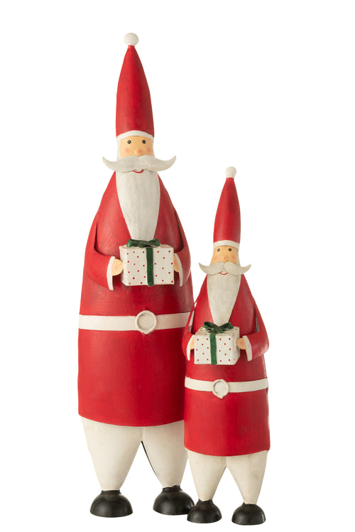 J-Line kerstfiguur Kerstman - ijzer - wit/rood - large - vtwonen shop