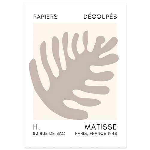 Artfulprints Poster Matisse – Coral bloom grey   - 50x70 cm - Grijs
