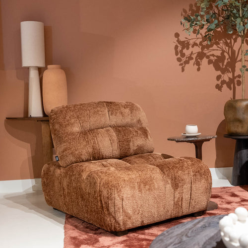 DÉJA Living Fauteuil Vita - Cognac Stof - 91x113x85cm