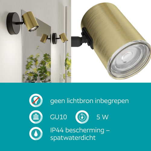 EGLO spot Consuma 1 - gu10 - 11 cm - messing