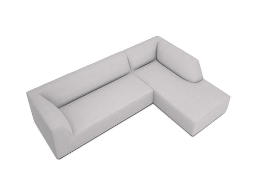 Micadoni rechter hoekbank Ruby 4-zits, structurele stof, lichtgrijs - 180x273x69cm