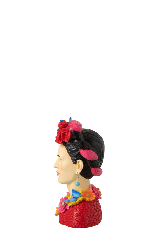 J-Line decoratie Buste Frida Kahlo - polyresin - mix - small