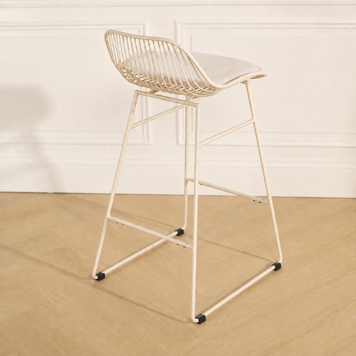 Nolon Pleun Metalen Barkruk Grijsbeige