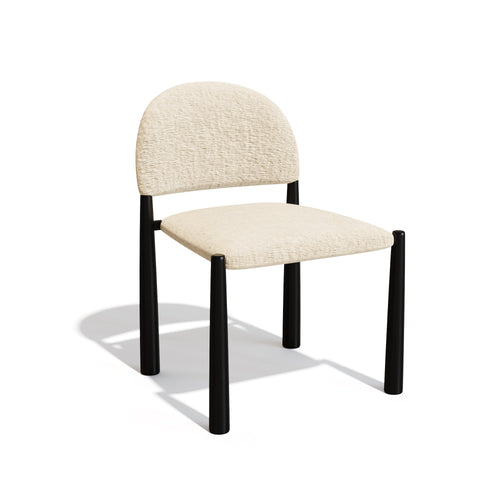 Sia Home - Eetkamerstoel MILO - Fluweel met structuur - Beige - 53cm