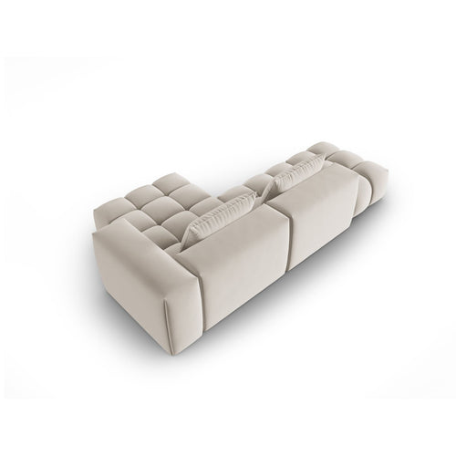 Cosmopolitan Design - Modulaire hoekbank rechts Verona 4-zits, flueel ecru - 145x265x70cm