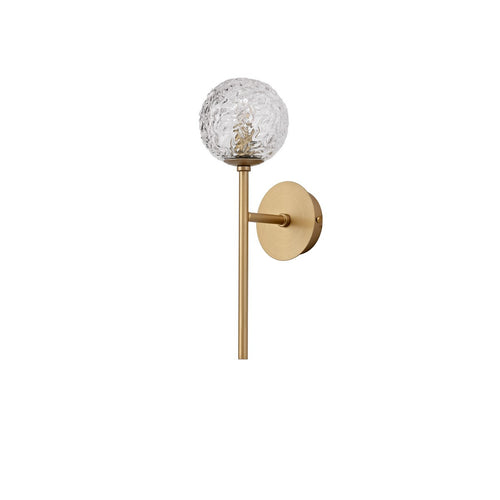 Merano Concord Wandlamp Helder Structuurglas, Messing Goud LED G9