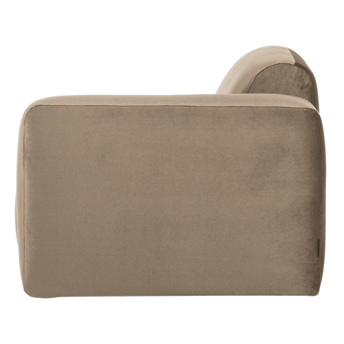 WOOOD 1-zits bank arm rechts Mojo Base - Velvet - Khaki - 74x105x97