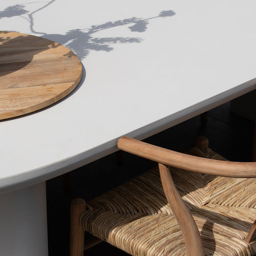 Giga Meubel Tuintafel Maya - Deens Ovaal - Beige Betonlook - 240x100x75cm