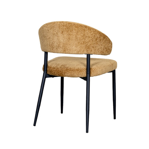 LABEL51 Eetkamerstoel Bliss - Geel Stof - Zithoogte 47cm - Set van 2 - vtwonen shop