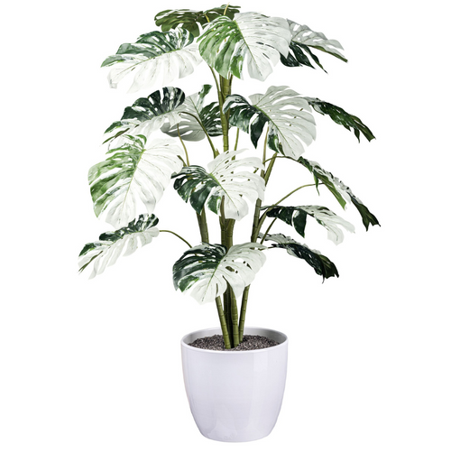 Flourify kunstplant - Monstera Variegata Halfmoon - 115 cm - vtwonen shop