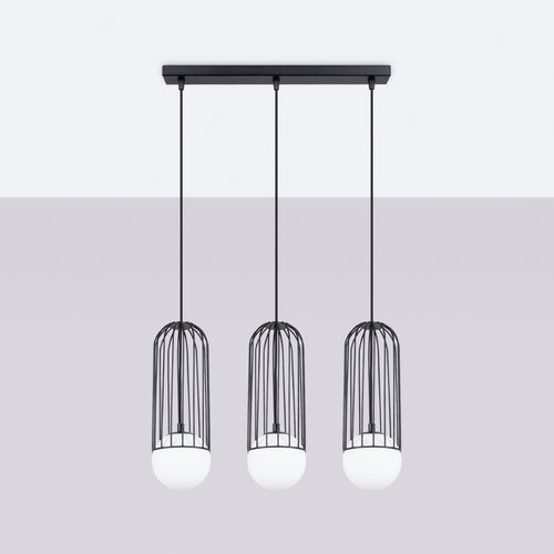 Sollux Lighting Hanglamp BRINA 3L zwart - 54x12x115cm