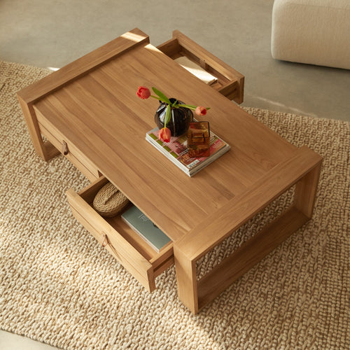 Tikamoon Minimalys - Massief teakhouten salontafel - Naturel