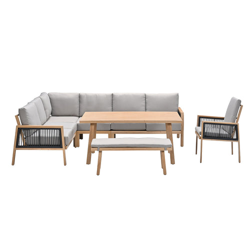 Garden Impressions lounge dining set San Capri teak look - 7-delig rechts - vtwonen shop