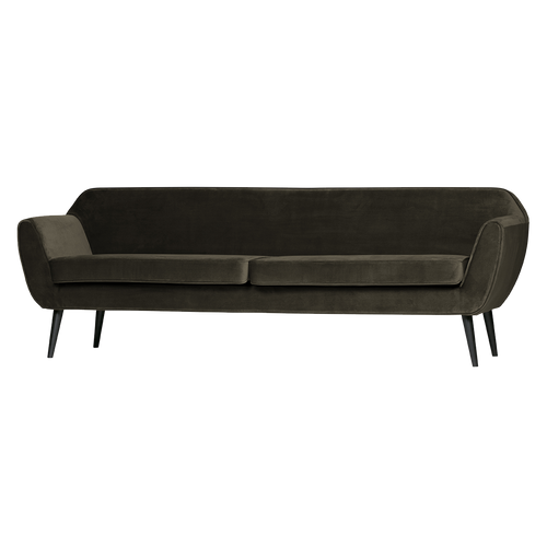 WOOOD 4-zits bank Rocco - Velvet - Warm Groen - 75x230x82