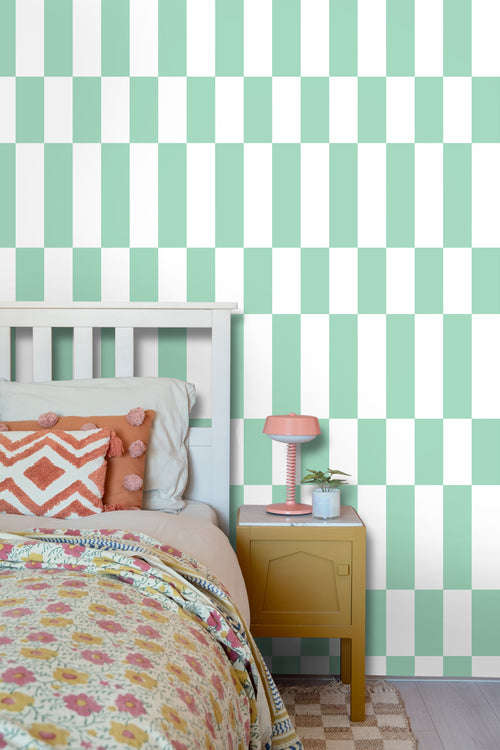 ESTAhome behang streep mintgroen en wit - 50 x 900 cm - 130919 - vtwonen shop