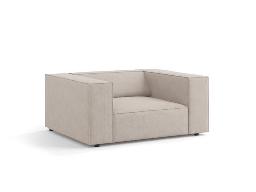 Cosmopolitan Design Fauteuil Arendal chenille met ribbeleffect, donkerbeige - 102x124x70cm