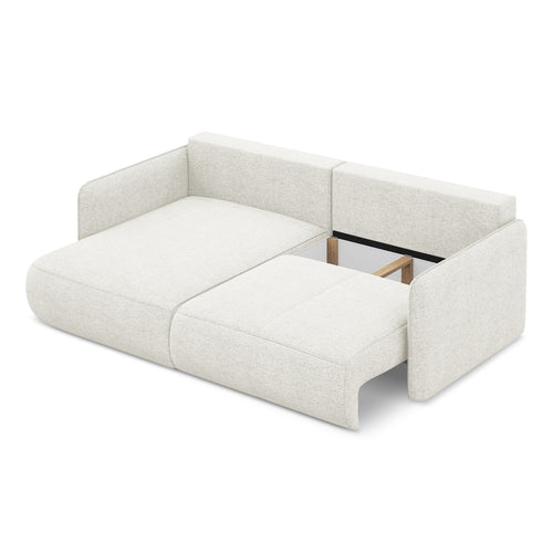 LaMiaSofa hoekbank links Palermo - chenille stof - wit - 207x148x86