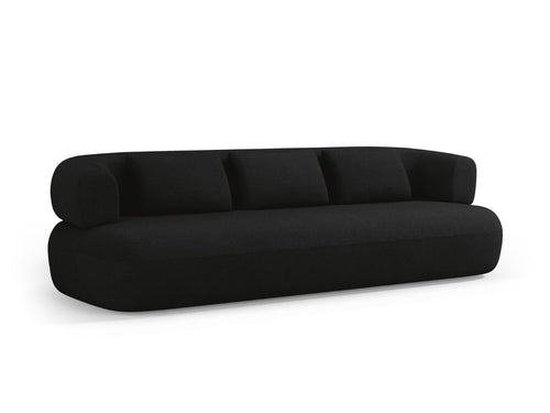 Micadoni Bank Jenny 4-zits, boucle, zwart - 90x226x73cm
