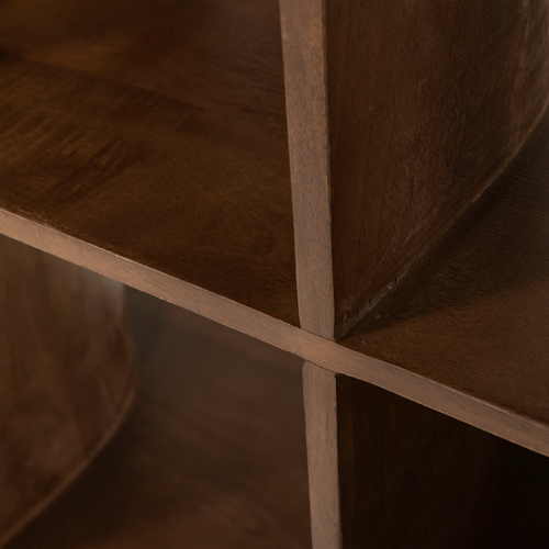 WOOOD boekenkast Sinne - Mangohout - Walnoot/Bruin - 180x130