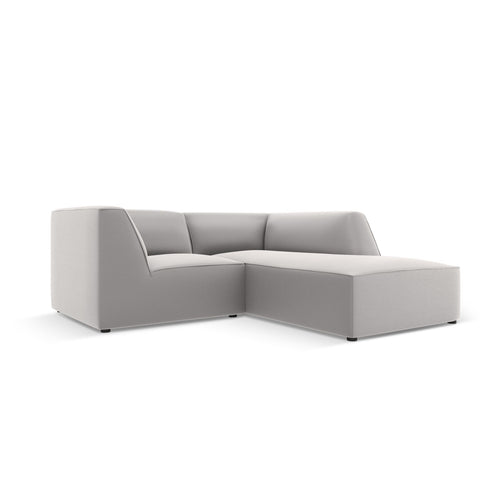 Cosmopolitan Design - Modulaire hoekbank rechts Siena 3-zits, imitatieleer lichtgrijs - 180x186x69cm