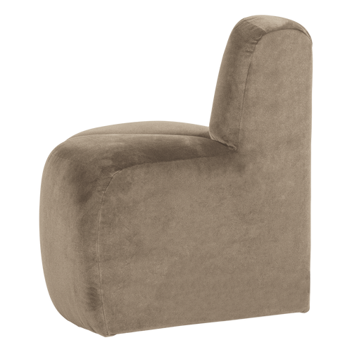 WOOOD eetbank hoek rond rugleuning Mojo - Velvet - Khaki - 83x73x73