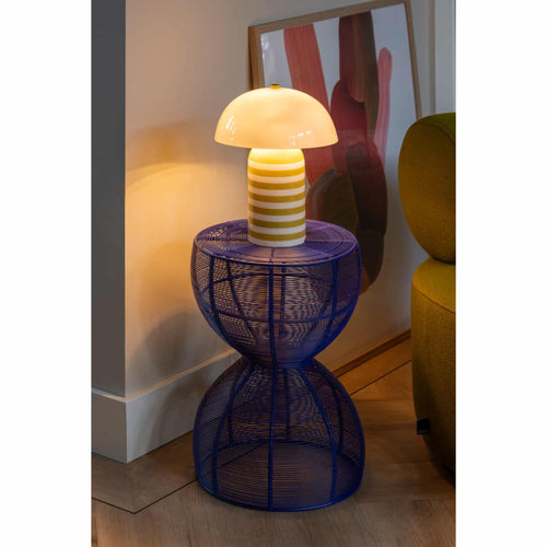 Leitmotiv bijzettafel Cuerda Doble - blauw - Ø30cm