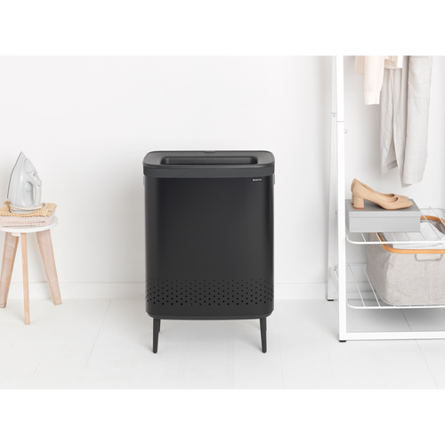 Brabantia Bo Wasbox Hi, 2 x 45 liter, kunststof deksel - Matt Black