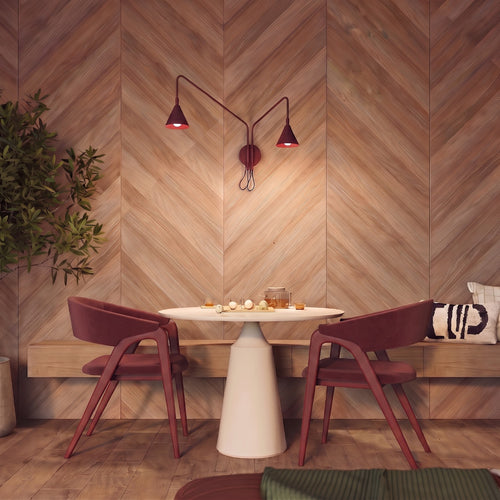 Sollux Lighting Wandlamp NOX 2 bordeaux met schakelaar - 150x80x30cm