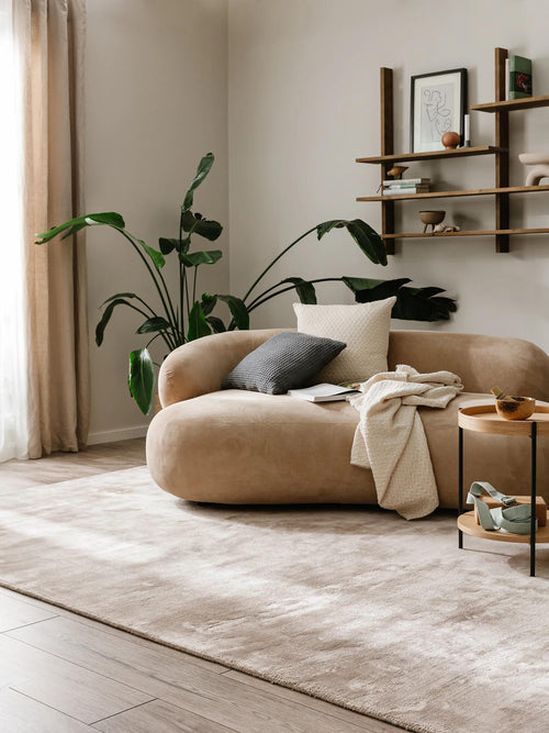 benuta viskose vloerkleed Nela - taupe - 160x230 cm