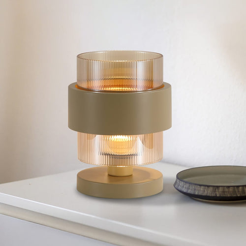 Searchlight tafellamp Royal - 1 lichts - 18  x 36   cm - zandkleur amber