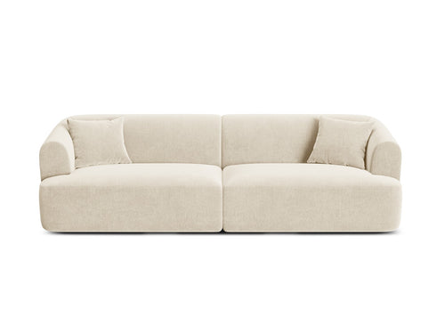 Cosmopolitan Design Modulaire bank Campi 4-zits, flueel lichtbeige - 90x255x70cm