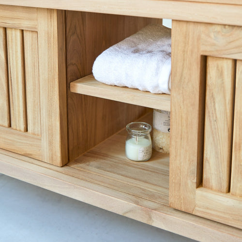 Tikamoon Badmeubel in massief teak 120 cm - Naturel