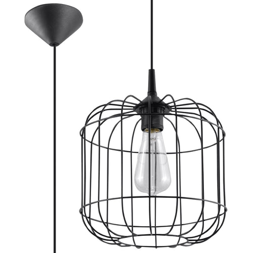 Sollux Lighting Hanglamp CELTA zwart - 23x23x95cm