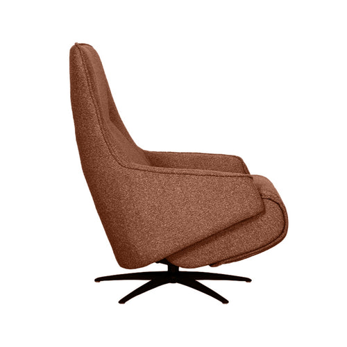 LABEL51 Fauteuil Odense Elektrisch - Oranje Bouclé - Draaibaar