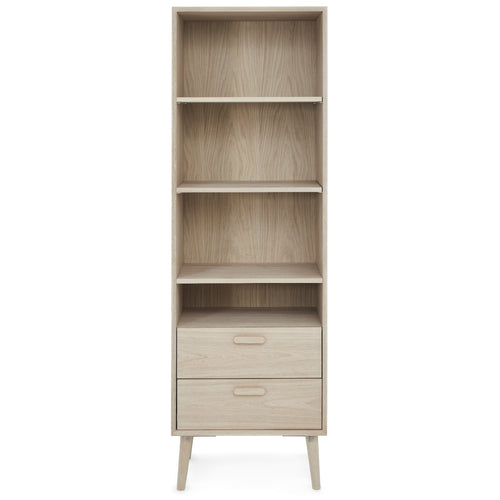 Furnhouse stellingkast Porto - Witte olie - MDF, Eikenfineer - 40x60x187