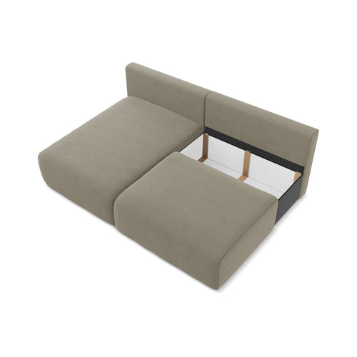 LaMiaSofa hoekbank links Ostia - textuurstof - donkerbeige - 210x149x79