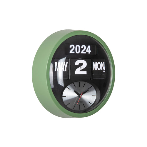 Karlsson wandklok Round Flip - groen - Ø32.6cm - vtwonen shop