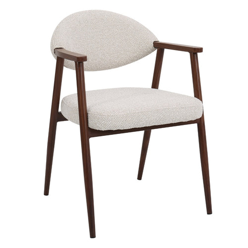 DÉJA Living Eetkamerstoel Karup - Beige/Walnoot - Set van 2 - vtwonen shop