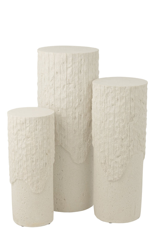 J-Line decoratie Sokkel Rocky Reliëf - polyresin - wit - medium