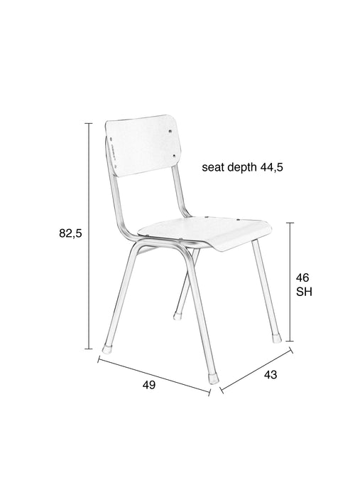 Zuiver Back To School Tuinstoelen Stapelbaar Zwart - Set van 2 - vtwonen shop